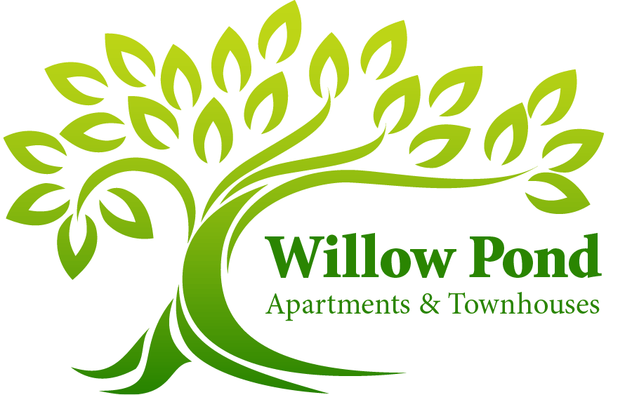 a logo for willow pond apartments  townhomes